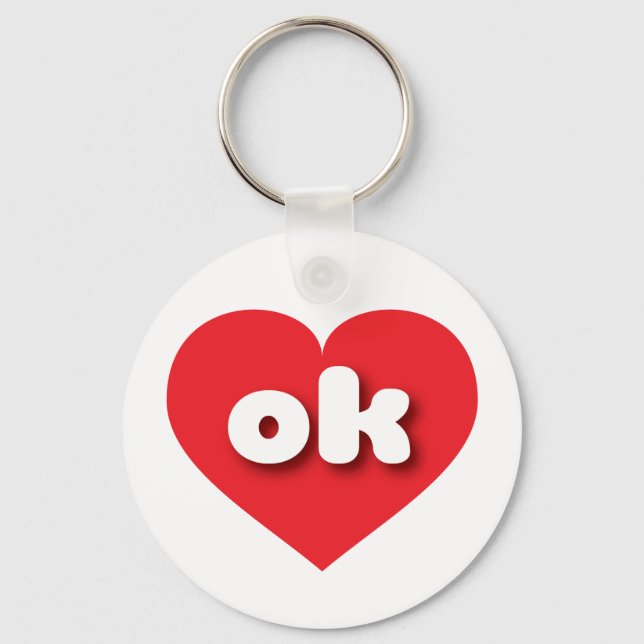 I love Oklahoma - ok red heart Key Ring (Front)