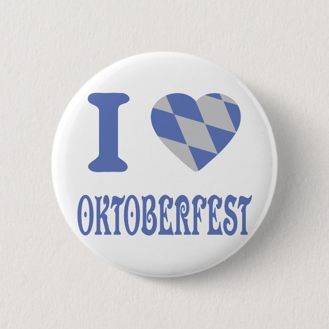 I love oktoberfest 6 cm round badge (Front)