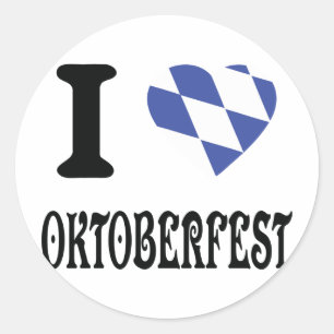 I love oktoberfest icon classic round sticker