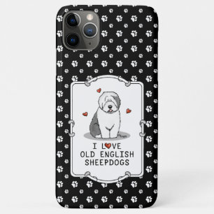 I Love Old English Sheepdogs (Grey 1) Cute OES Case-Mate iPhone Case