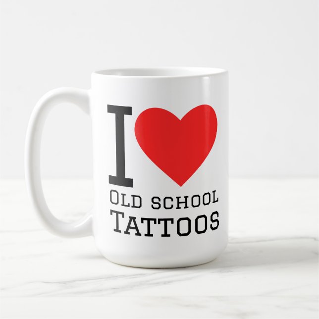 I love old school tattoos coffee mug (Left)