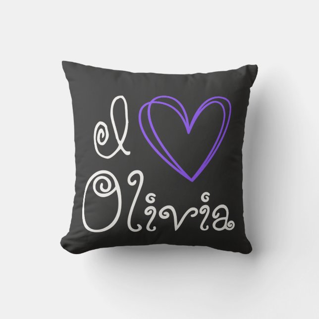 I Love Olivia  Cushion (Front)
