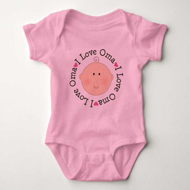 I Love Oma Baby Bodysuit (Front)