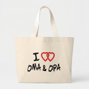 I Love Oma & Opa Large Tote Bag