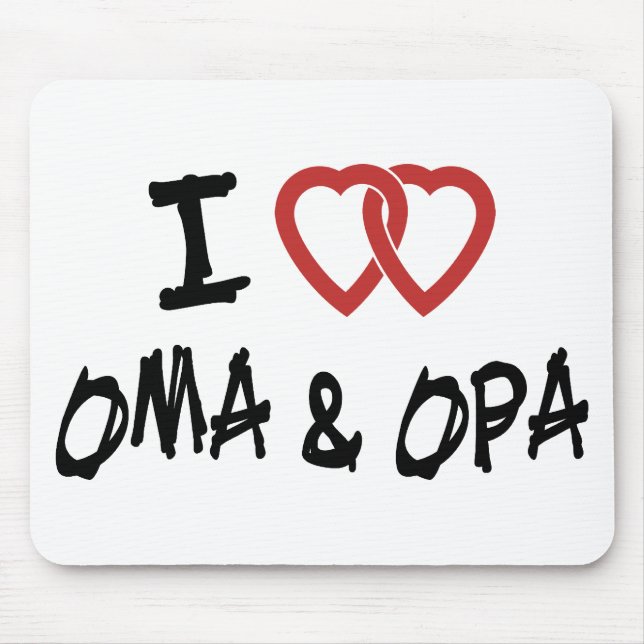 I Love Oma & Opa Mouse Pad (Front)