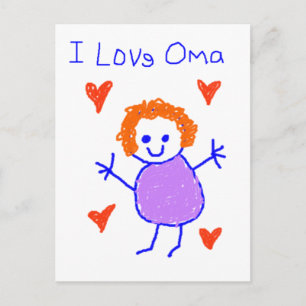 I Love Oma Postcard