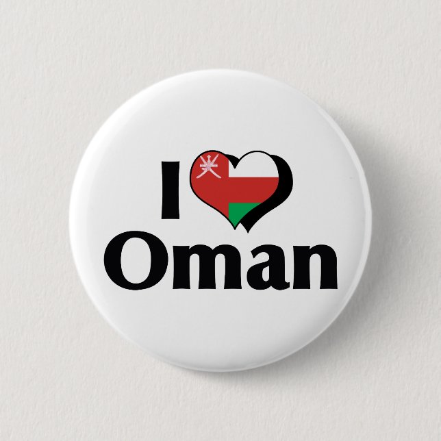 I Love Oman Flag 6 Cm Round Badge (Front)