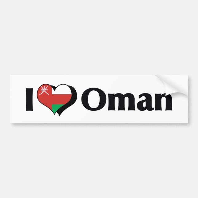I Love Oman Flag Bumper Sticker (Front)