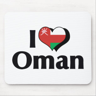 I Love Oman Flag Mouse Pad