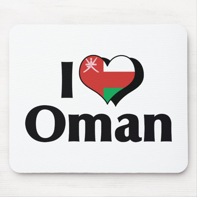 I Love Oman Flag Mouse Pad (Front)