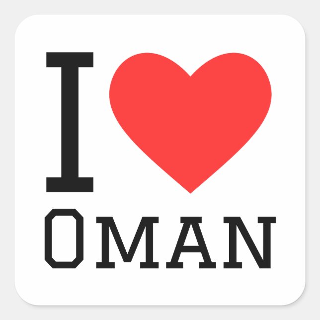 I love oman square sticker (Front)
