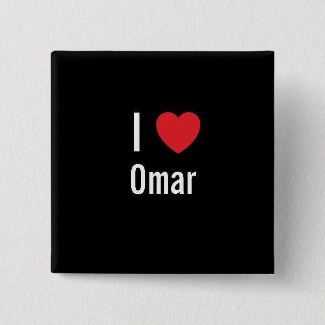 I love Omar 15 Cm Square Badge (Front)