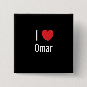 I love Omar 15 Cm Square Badge