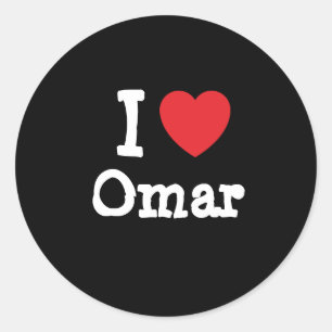 I love Omar heart custom personalised Classic Round Sticker
