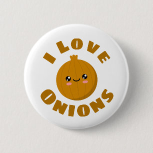 I love Onions 6 Cm Round Badge