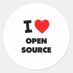 I Love Open Source Classic Round Sticker