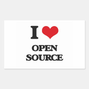 I Love Open Source Rectangular Sticker
