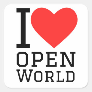 I love open world square sticker