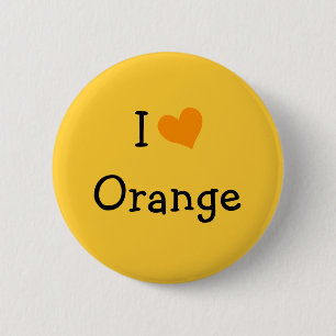 I Love Orange 6 Cm Round Badge
