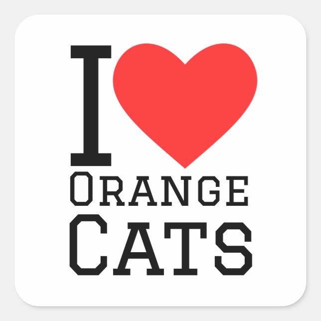 I love orange cats square sticker (Front)