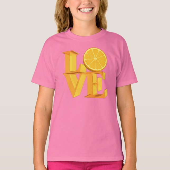 I LOVE ORANGE(TANGERINE/MANDARIN) T-Shirt (Front)