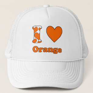 I love Orange Trucker Hat
