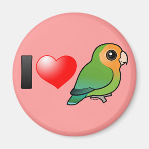 I Love Orangeface Peach-faced Lovebirds Magnet