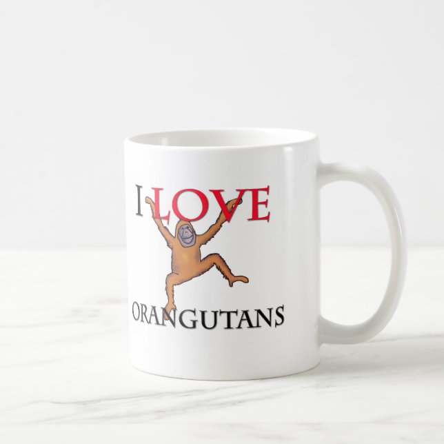 I Love Orangutans Coffee Mug (Right)