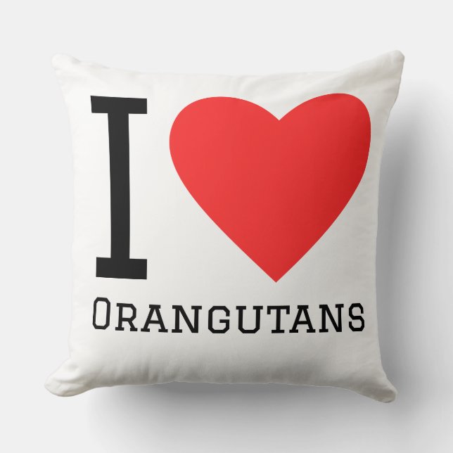 I love orangutans cushion (Front)