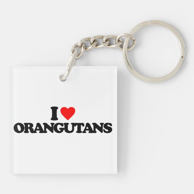 I LOVE ORANGUTANS KEY RING (Back)