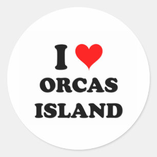 I Love Orcas Island Washington Classic Round Sticker
