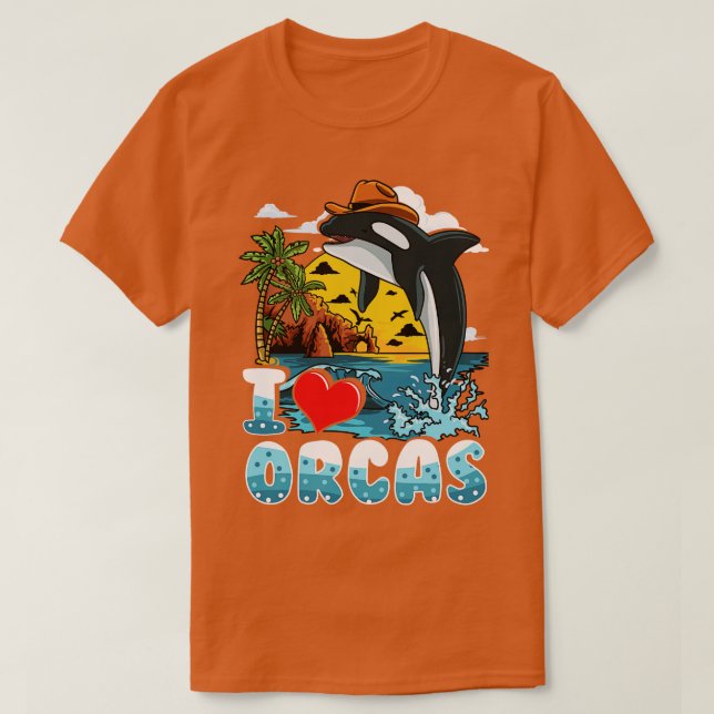 I Love Orcas T-Shirt (Design Front)