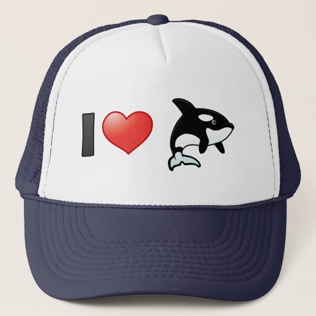 I Love Orcas Trucker Hat (Front)