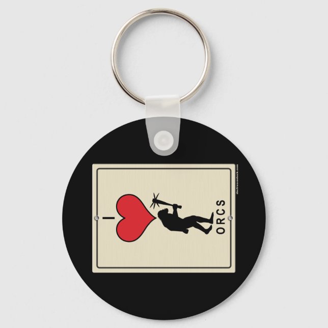 I Love Orcs Key Ring (Front)