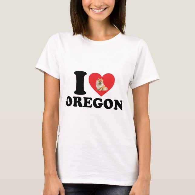 I Love Oregon And My Chow Chow T-Shirt (Front)