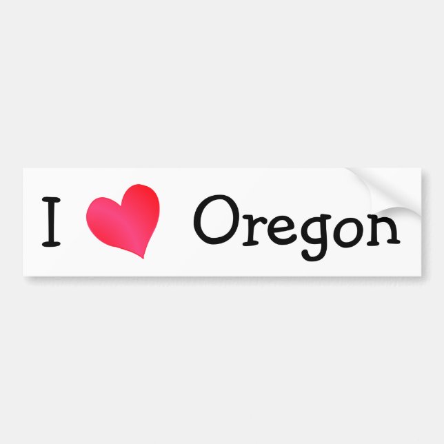 I Love Oregon Bumper Sticker (Front)