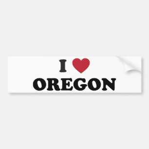 I Love Oregon Bumper Sticker