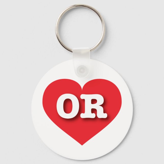 I love Oregon - OR red heart Key Ring (Front)