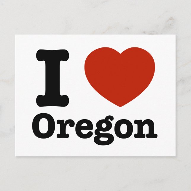 I Love Oregon Postcard (Front)