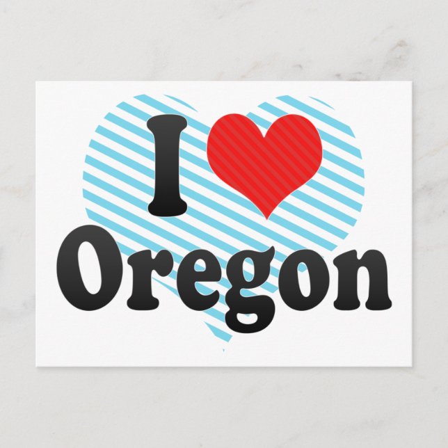 I Love  Oregon Postcard (Front)
