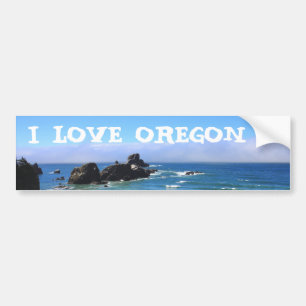 I Love Oregon Seal Rock Bumper Sticker