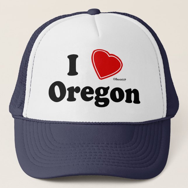 I Love Oregon Trucker Hat (Front)
