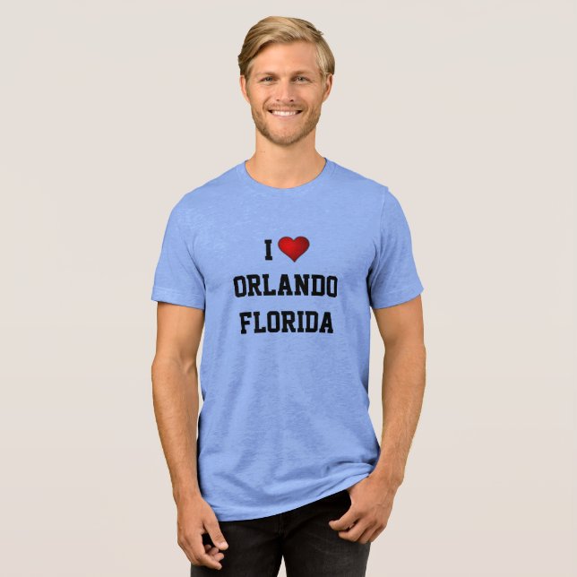 I LOVE ORLANDO, FLORIDA Tri-Blend SHIRT (Front Full)