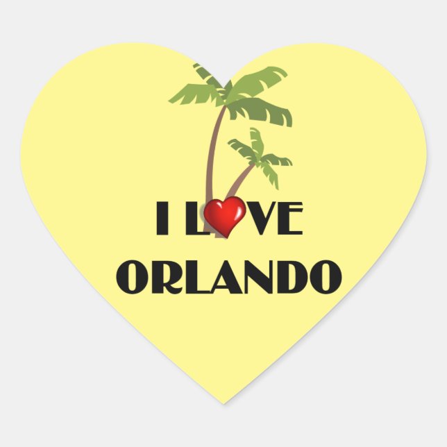 I Love Orlando Heart Sticker (Front)