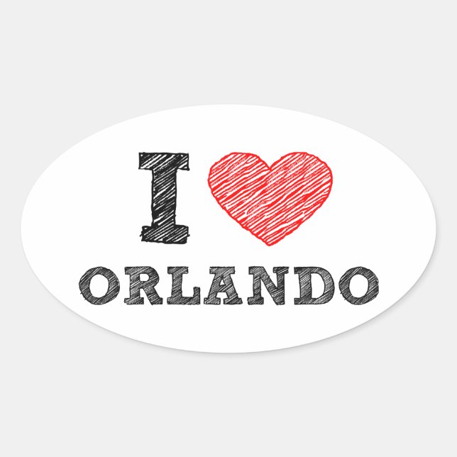I-Love-Orlando Oval Sticker (Front)
