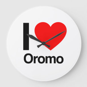 i love oromo large clock