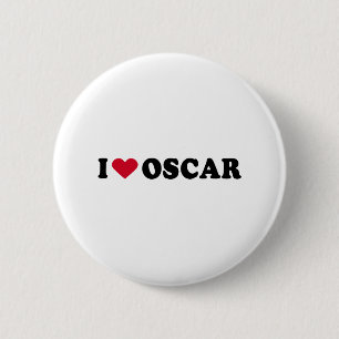 I LOVE OSCAR 6 CM ROUND BADGE