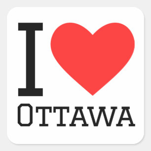 I love Ottawa Square Sticker