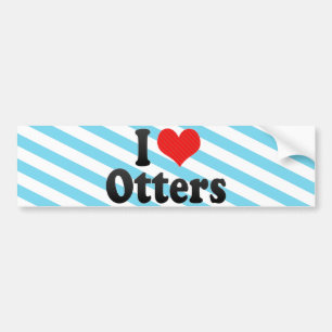 I Love Otters Bumper Sticker