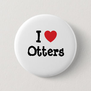 I love Otters heart custom personalised 6 Cm Round Badge